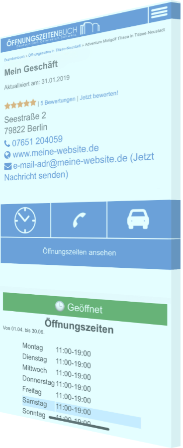 Öffnungszeitenbuch Profil erstellt von Faires-Online-Marketing
