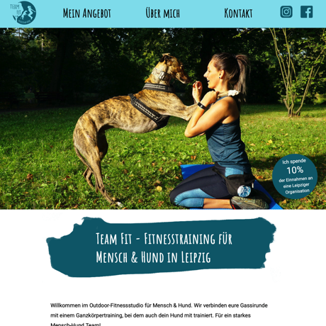 Website Referenz: Team Fit - Mensch und Hund